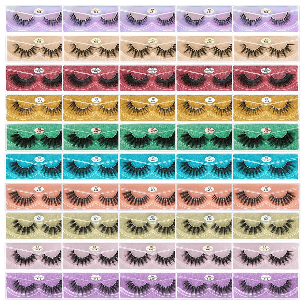 FARRED faux mink lashes with 50-pair boxes for versatile, travel-friendly styling options.