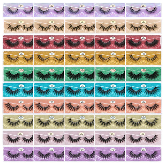 FARRED faux mink lashes with 50-pair boxes for versatile, travel-friendly styling options.