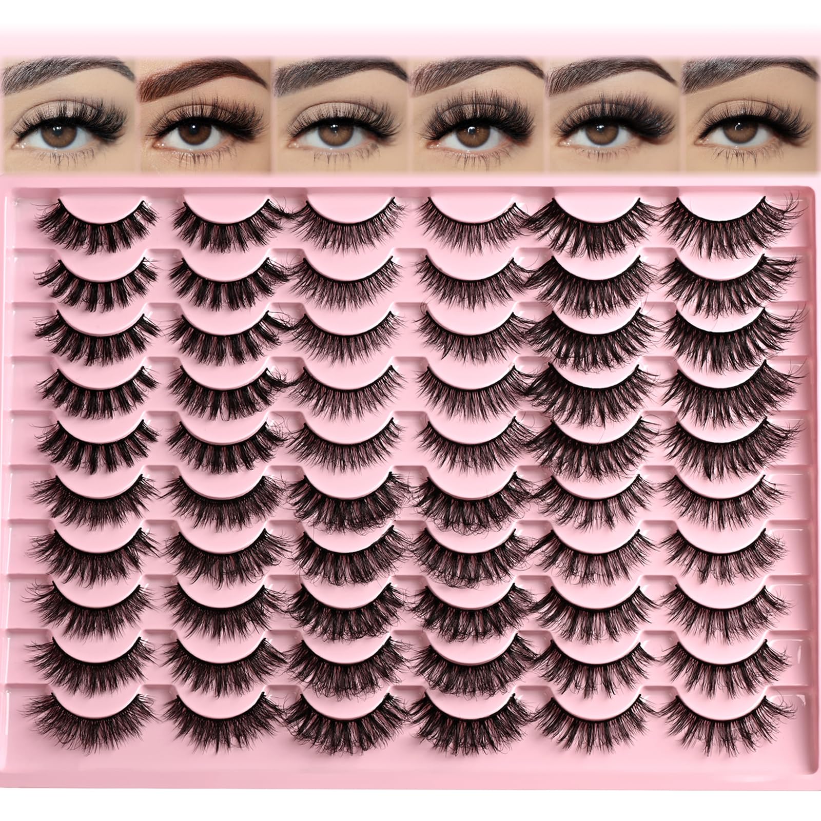 The FARRED Lashes wispy strip lashes create a natural everyday look.