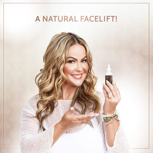 Close-up of serum being applied for quick lift with no residue.