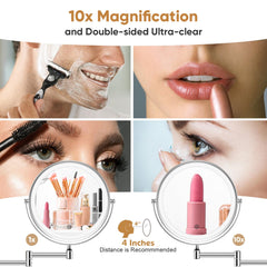 FASCINATE mirror with three color lighting modes for different settings.