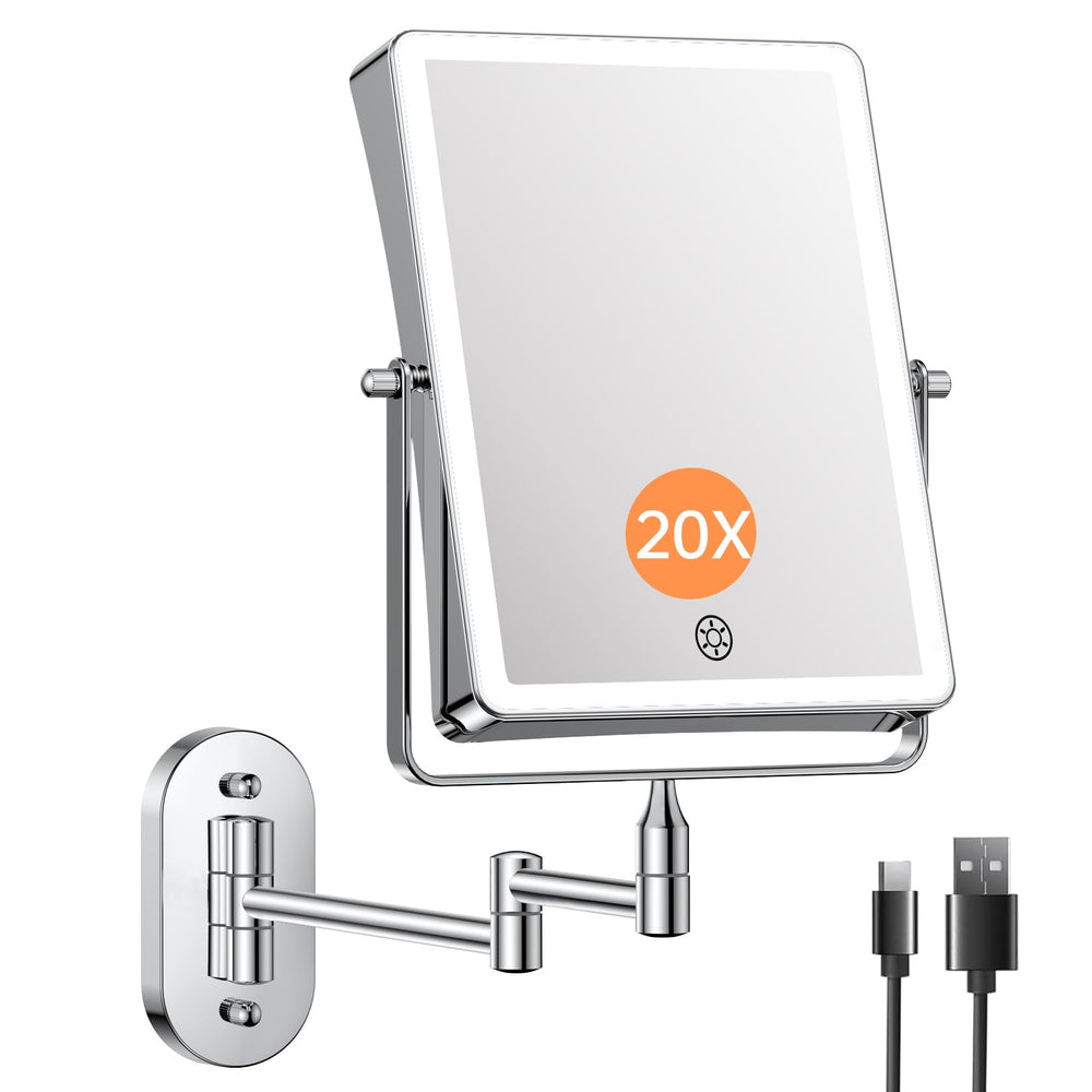 FASCINATE wall-mounted makeup mirror with light for full-face makeup