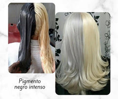 Applying Matiz treatment to damp hair in 1.2-inch sections for even absorption