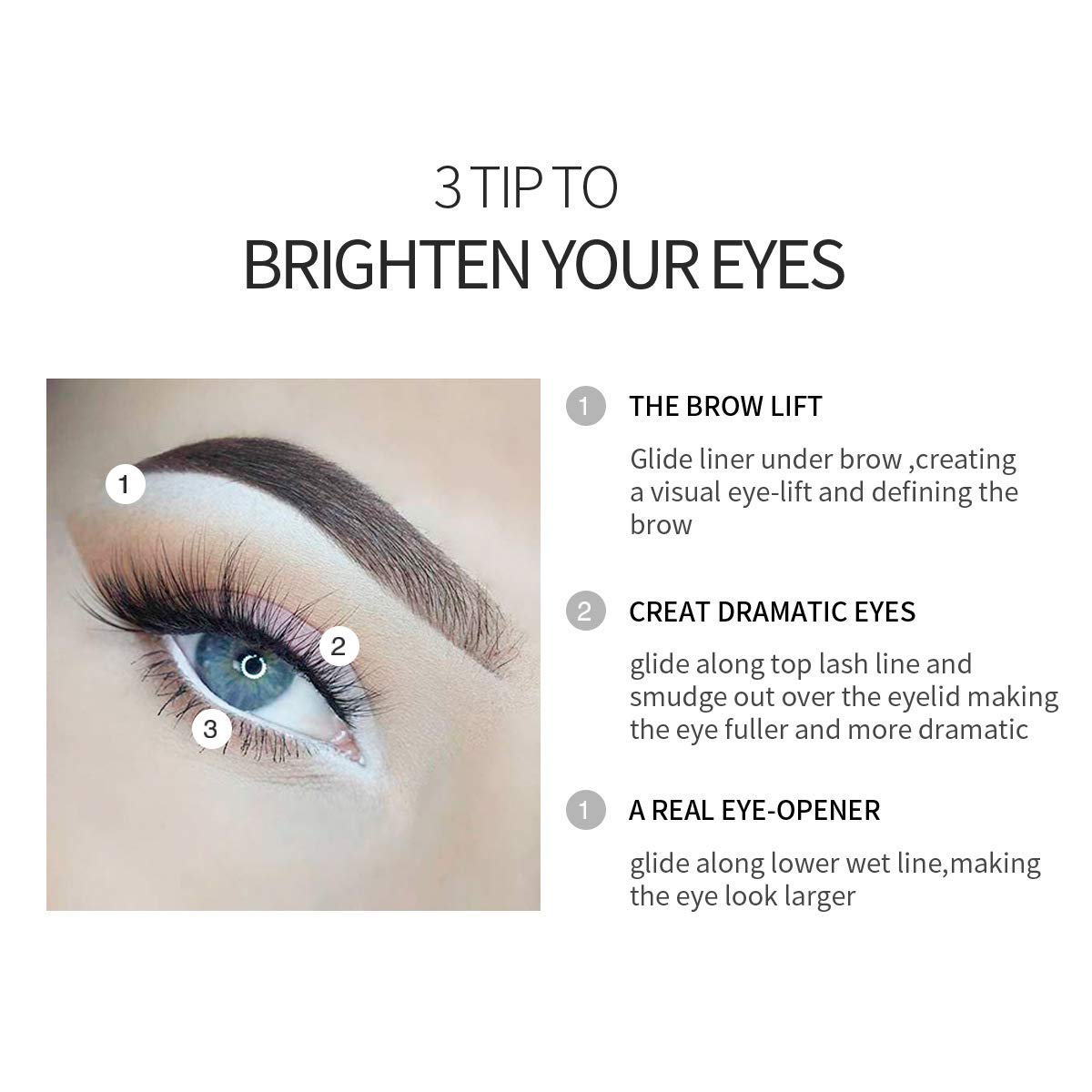 Fashionwu White Eyeliner Pencil precise application with creamy texture