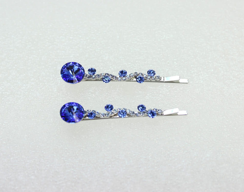 Faship blue rhinestone jewelry clip with elegant wedding-ready appearance