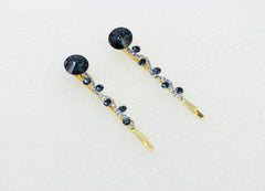 Faship bridal bridesmaid hair clip with blue crystals enhances formal hairstyles