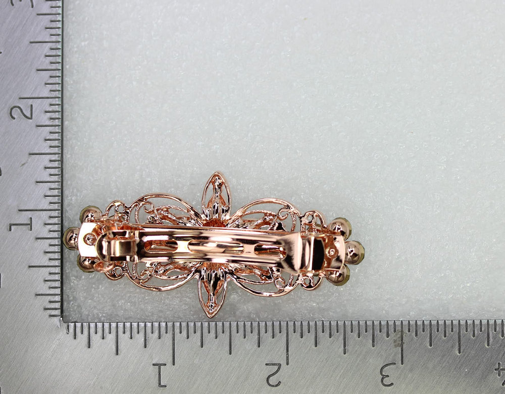 Faship floral crystal barrette perfect for weddings or formal events.