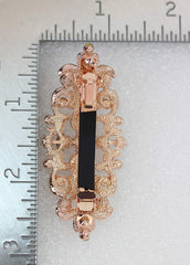 Faship Gorgeous Green Rhinestone Barrette close-up crystal setting