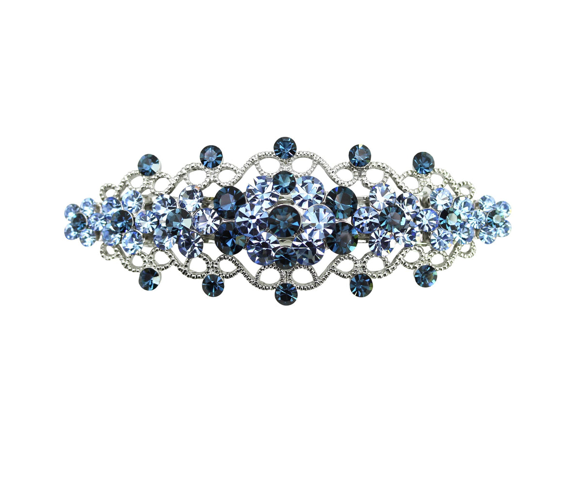 Faship Gorgeous navy blue rhinestone barrette brightens bridal updos.