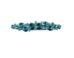 Faship Gorgeous Teal Rhinestone Barrette clip for bridal or party looks