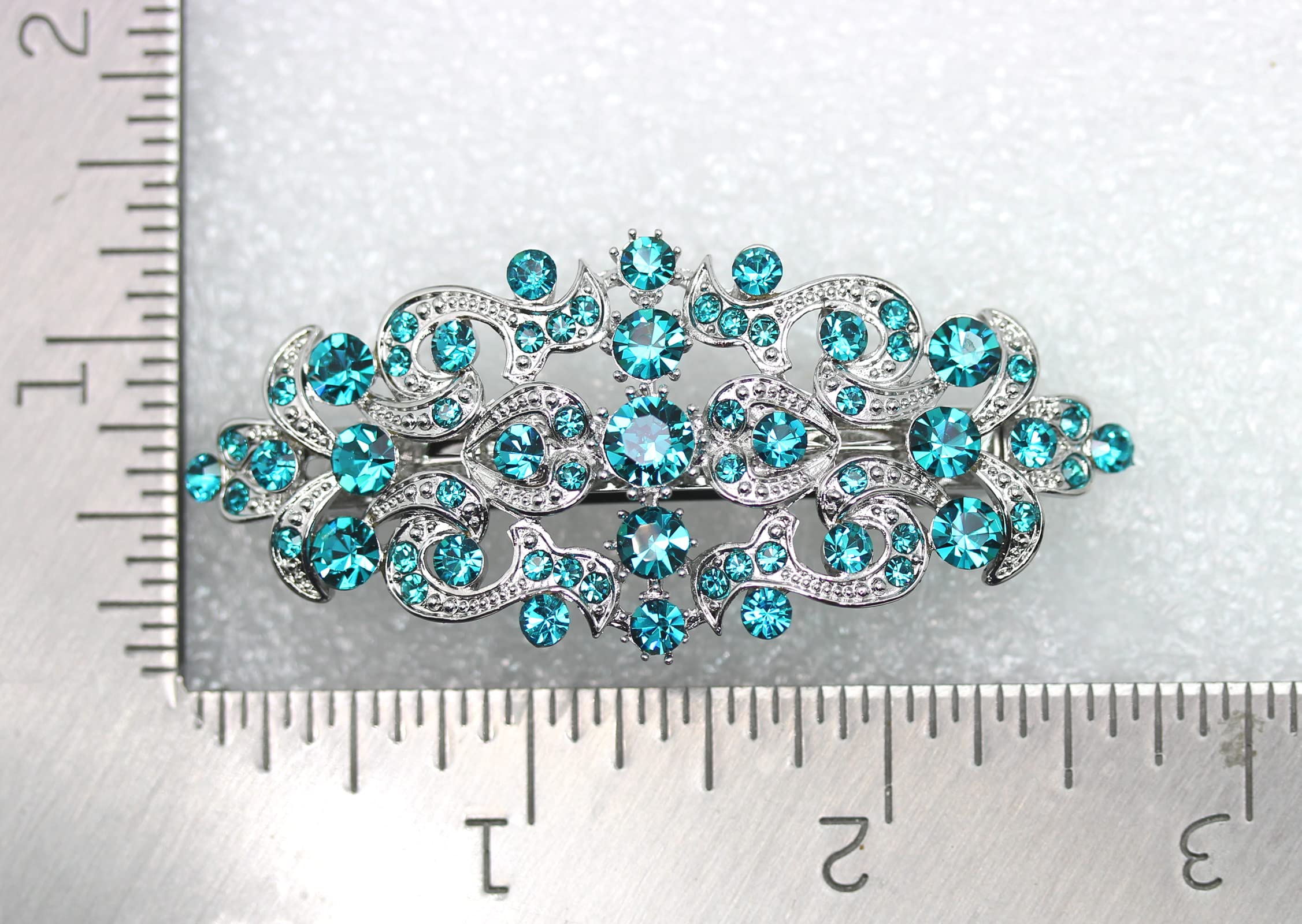 Faship Malibu blue-teal floral design elevates formal hairstyles.