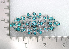Faship Malibu blue-teal floral design elevates formal hairstyles.