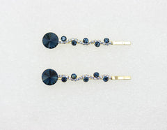 Faship premium crystal hair jewelry clip navy for elegant wedding styling