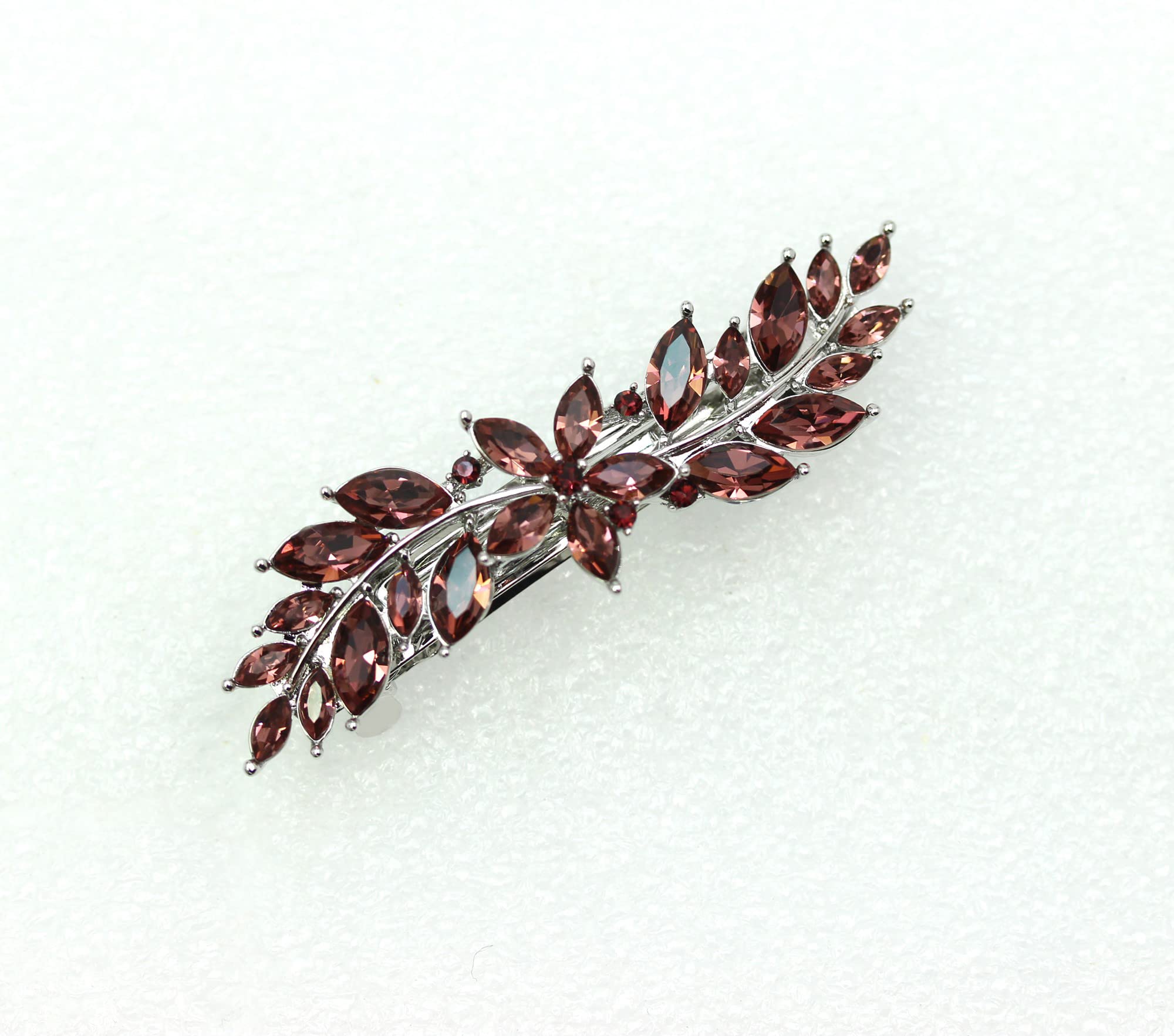 Faship Small floral barrette keeps hair secure with refined shine