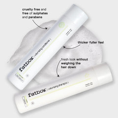 Fatboy Hair lather builds rich foam for thorough cleansing