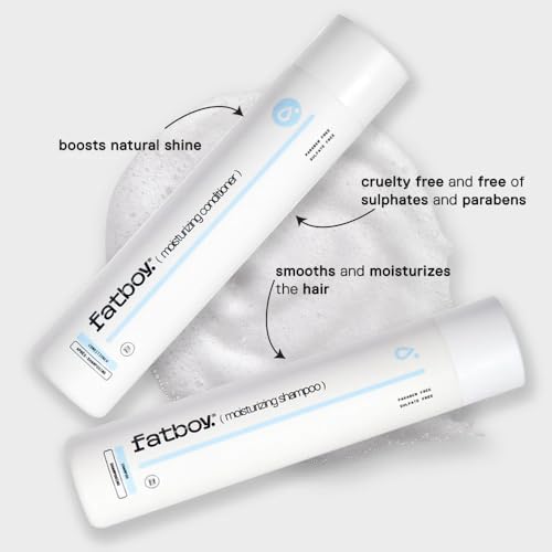 Fatboy Moisturizing Conditioner coconut oil graphic signaling hydrating shine.