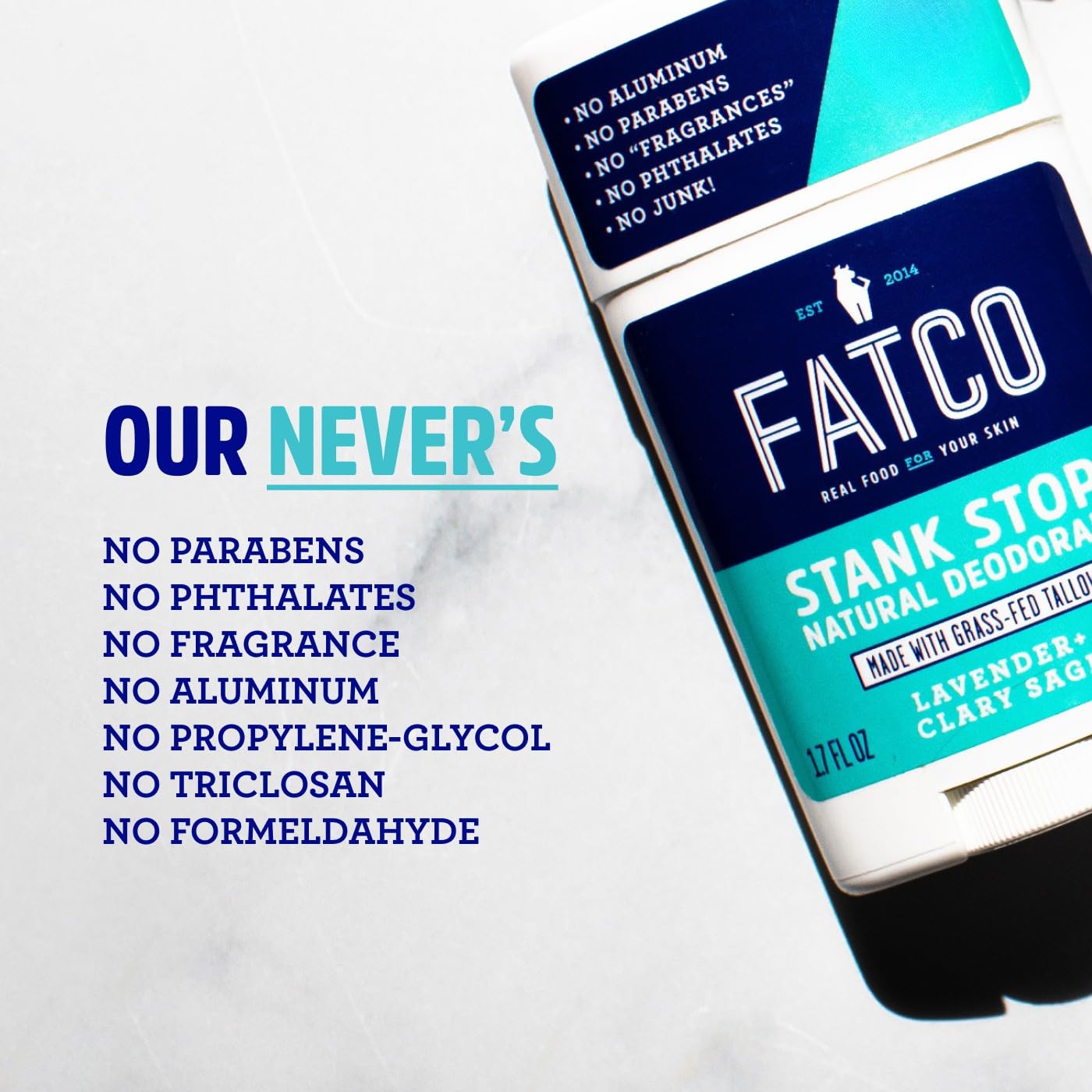 Underarm application of FATCO Stank Stop provides a soothing sensation