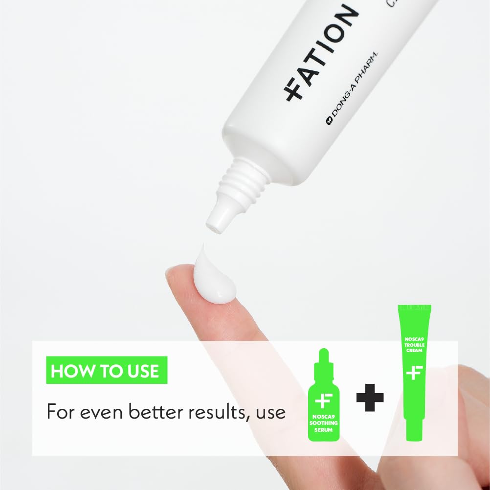 Fation NOSCA9 texture application closeup reveals a lightweight, non-greasy finish.
