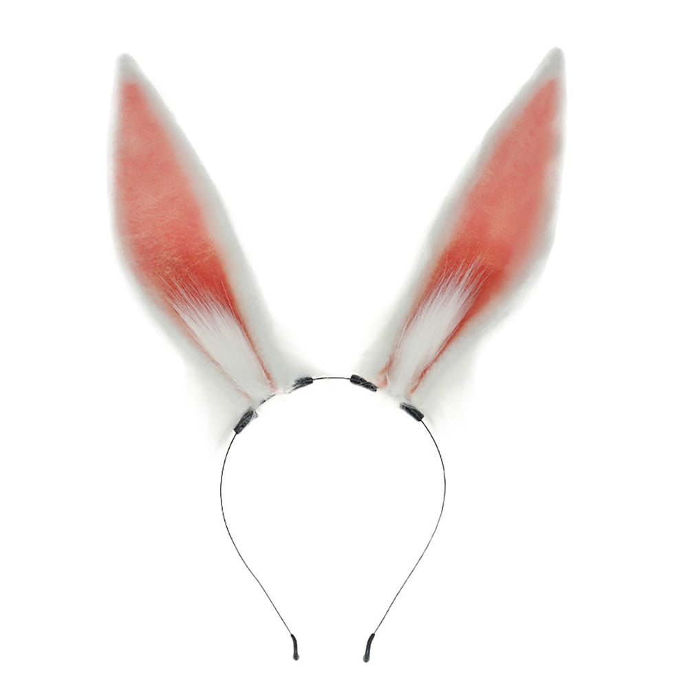 Faylay rabbit ear headband close-up with soft faux fur and bendable ears.