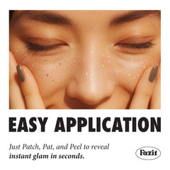 Fazit candy heart speckles on cheek glows with long-lasting sparkle.