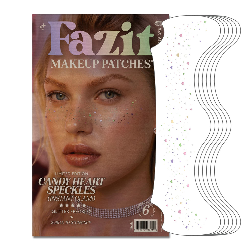 Fazit candy heart speckles patch close-up showing premium skin-friendly material.