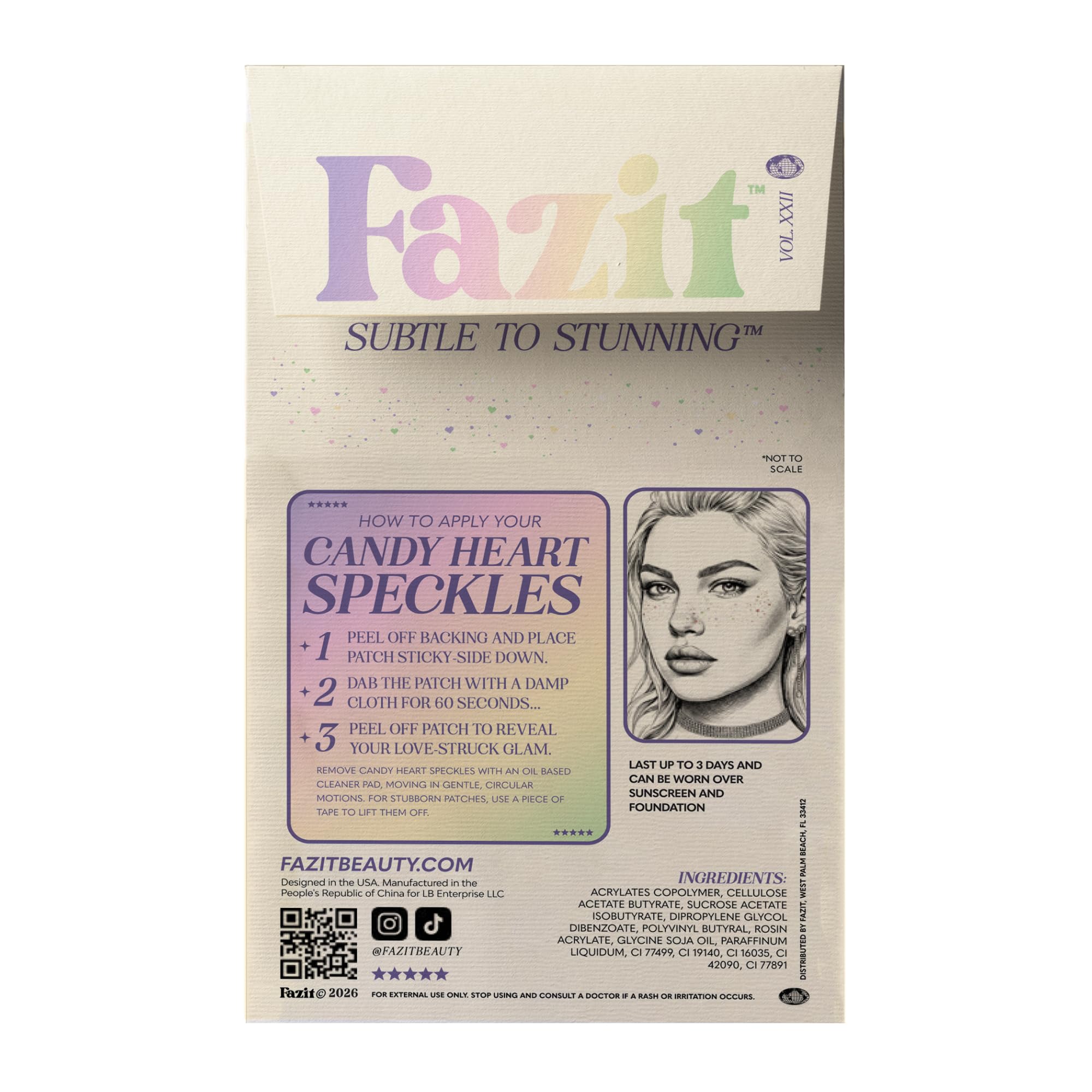Fazit candy heart speckles wet-application demonstrates easy, mess-free use.