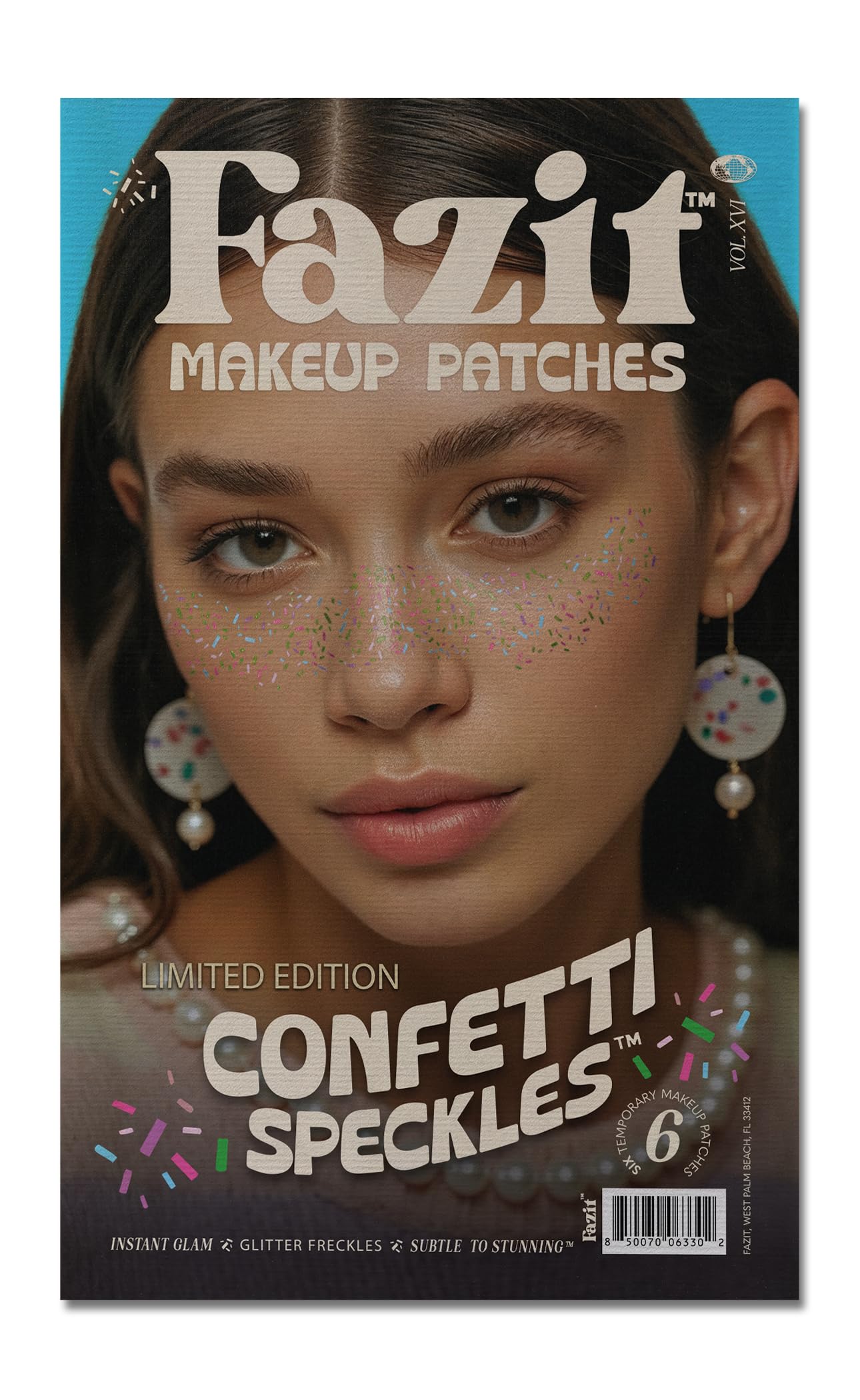 Fazit Confetti Speckle Patches for quick, mess-free glow in facial makeup