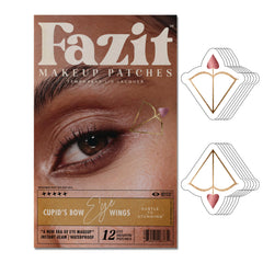 Fazit Cupid Bow Eye Wings patches packaging for quick glam prep.