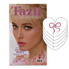 Fazit Cupid's Bow patch glow-on close-up showing glitter detail and skin-friendly adhesion.