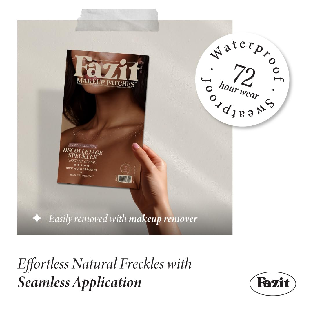 Fazit decolletage speckles packaging shows premium glitter finish
