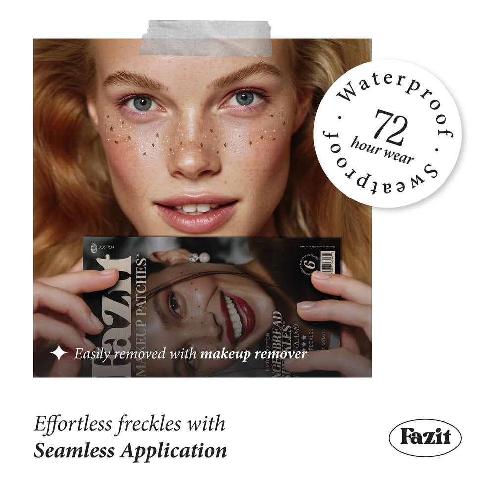 Fazit easy-application patch demonstrates quick sparkle in a daily makeup routine.