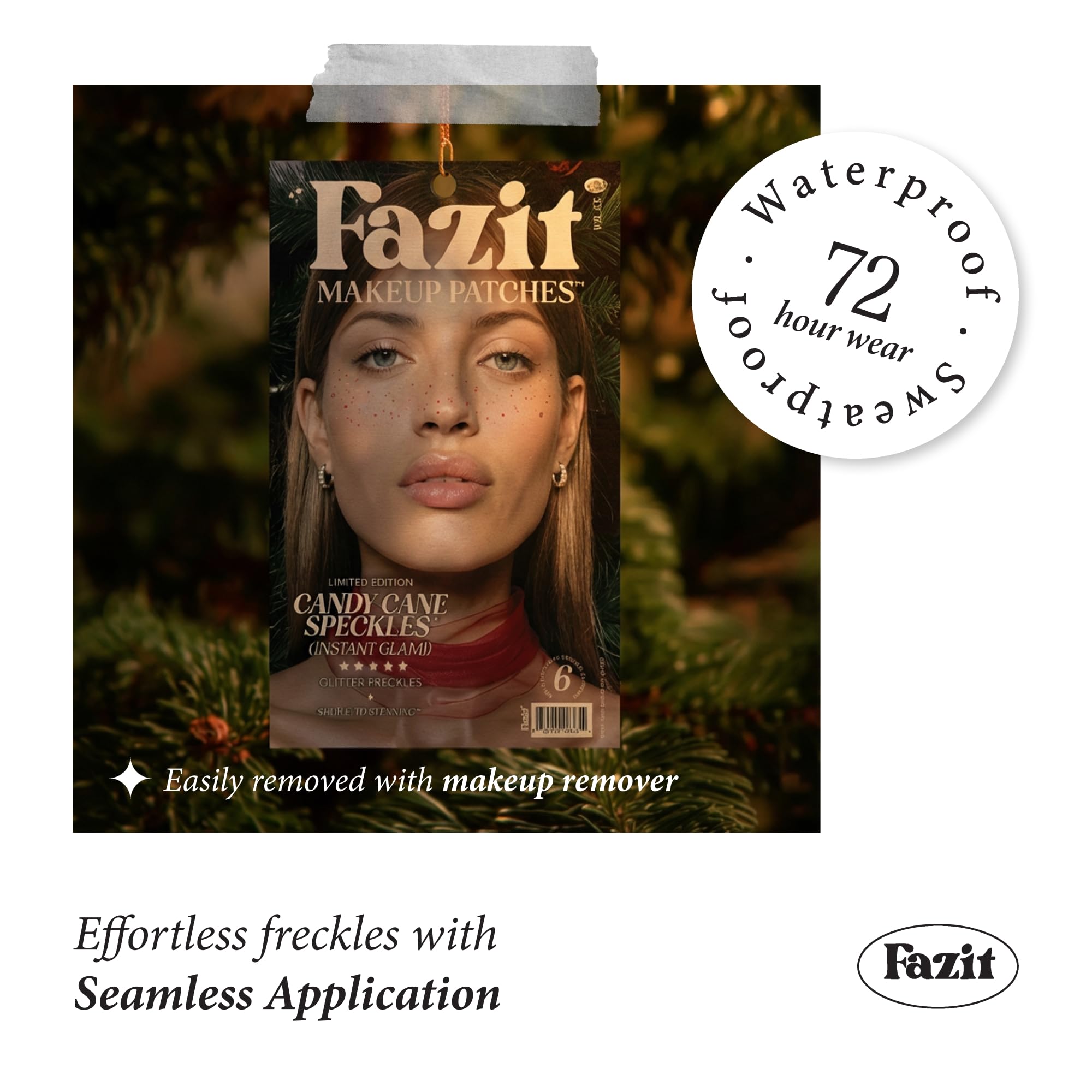 Fazit easy-application patches shown being applied for quick glam.