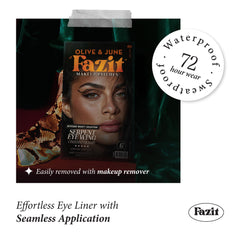 Fazit easy apply serpent eye patches deliver quick, effortless glamour.