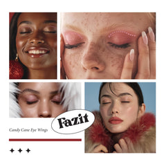 Fazit eye wings patch on skin demonstrates secure adhesion and shine.