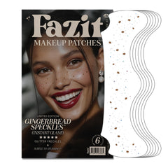 Fazit Gingerbread Speckles patch close-up showing skin-safe glitter glow.