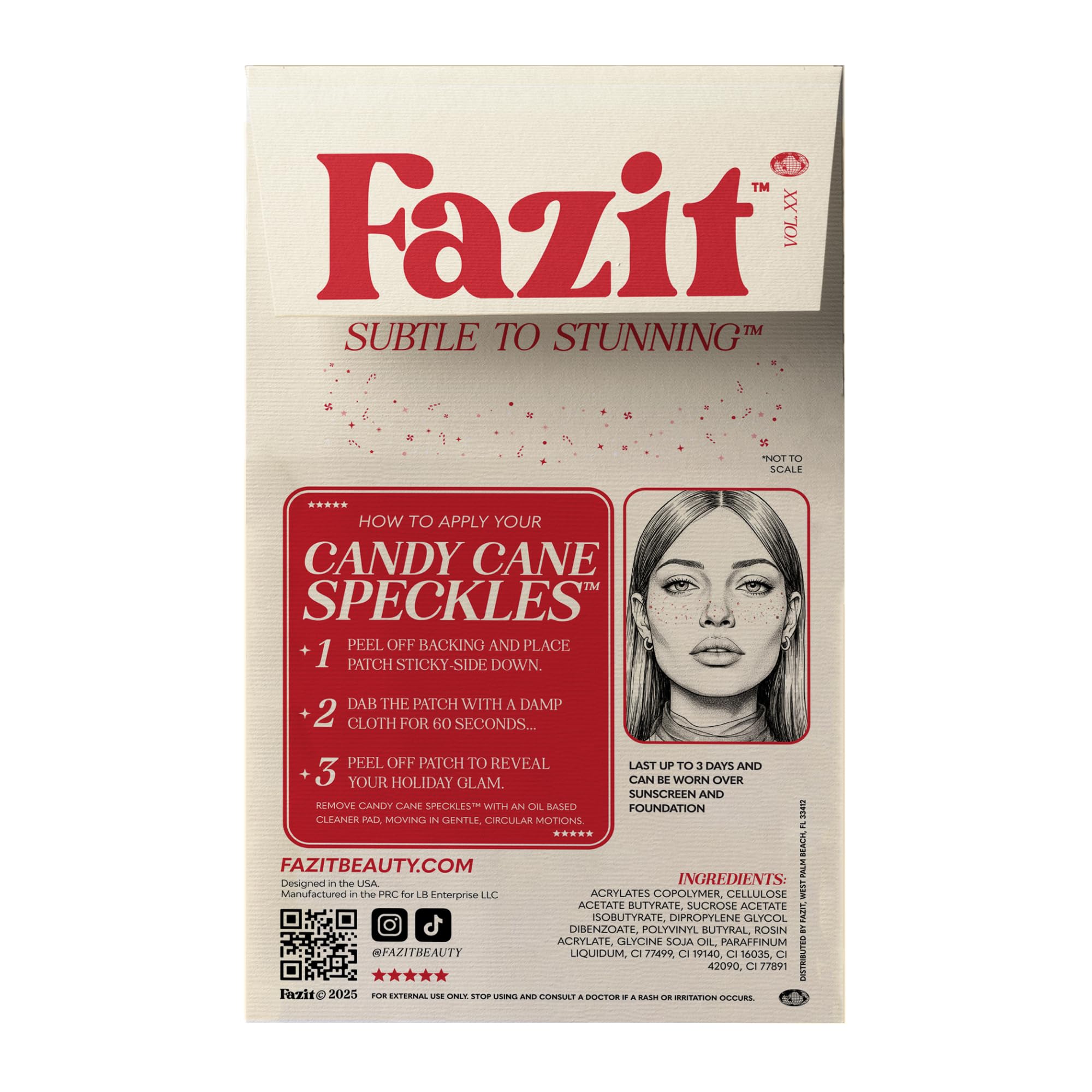 Fazit glow up makeup patches applied on skin for instant glitter.