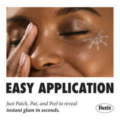 Fazit Glow Up patches on face for festival-ready sparkle