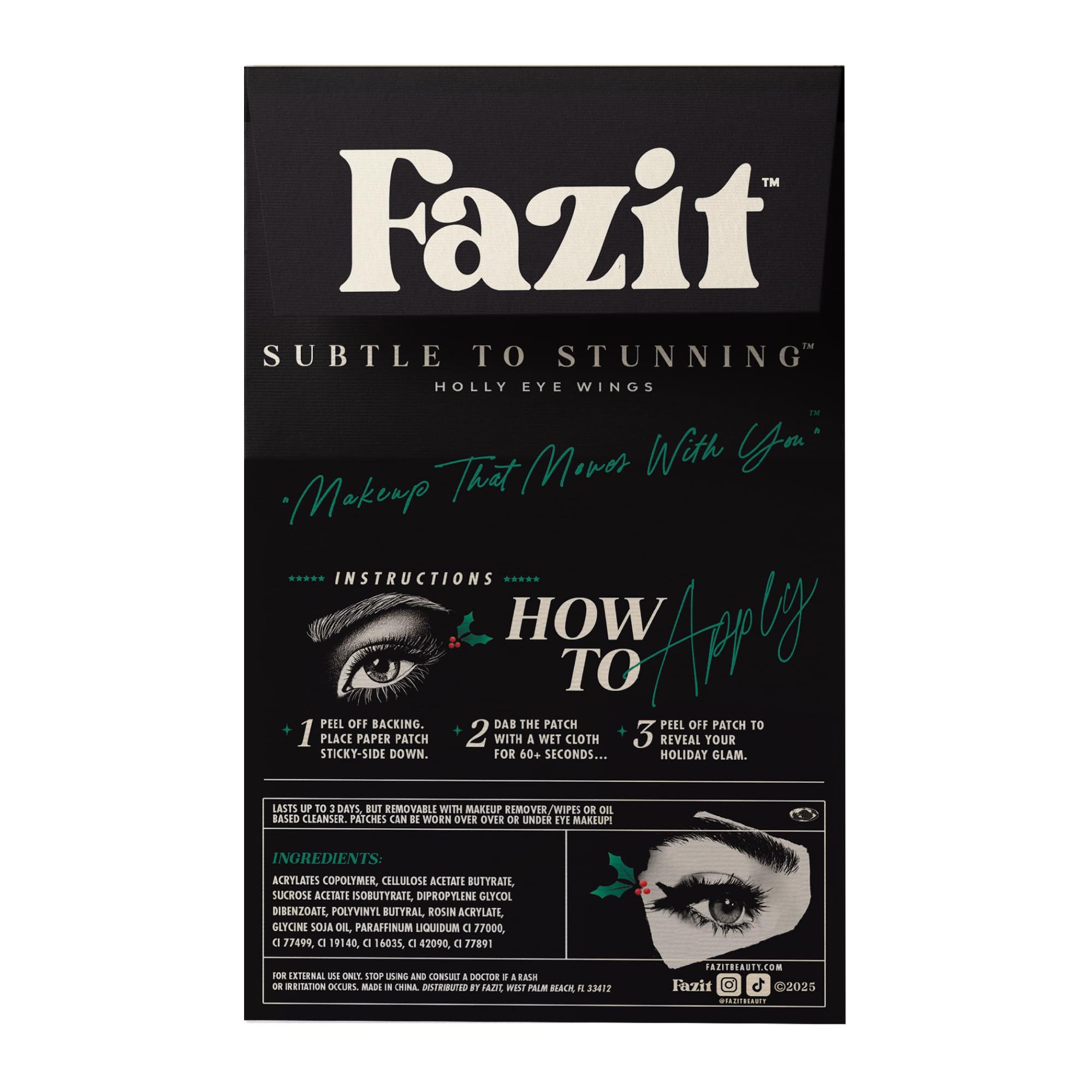 Fazit Glow Up patches swatch on skin showing quick, easy speckle application.
