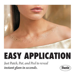 Fazit Gold-speckle patch blends naturally for subtle sparkle on skin.