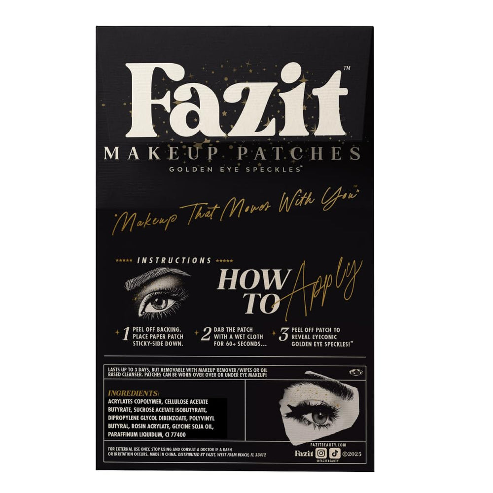 Fazit Golden Eye Speckles patch used for festival makeup