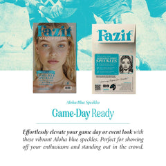Fazit Aloha Blue Speckles forehead patch for whimsical highlights.