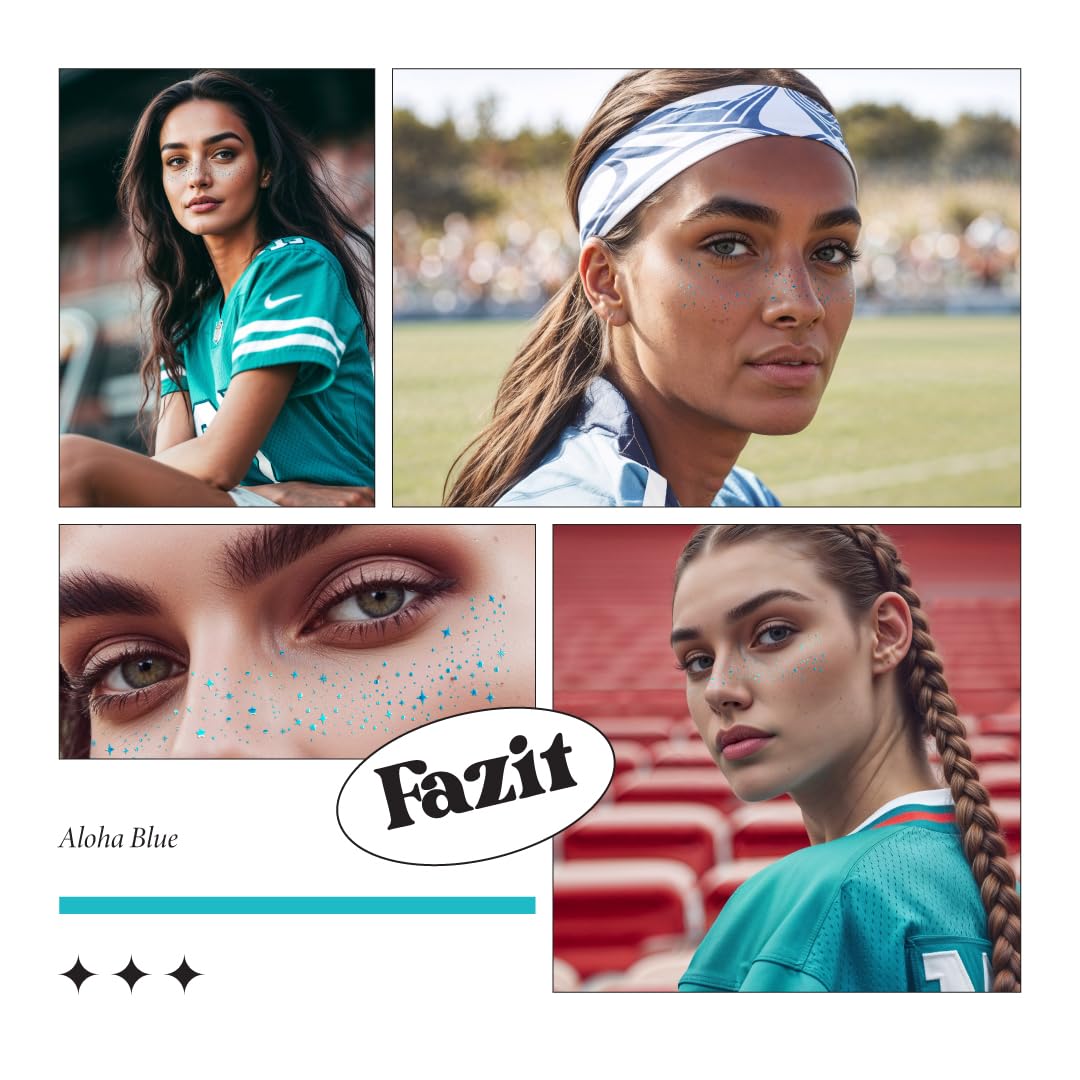 Fazit Aloha Blue Speckles lid patch delivers light-catching sparkle.