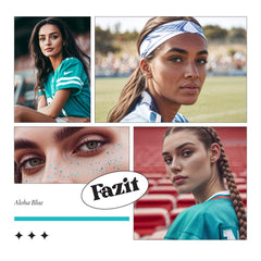 Fazit Aloha Blue Speckles lid patch delivers light-catching sparkle.