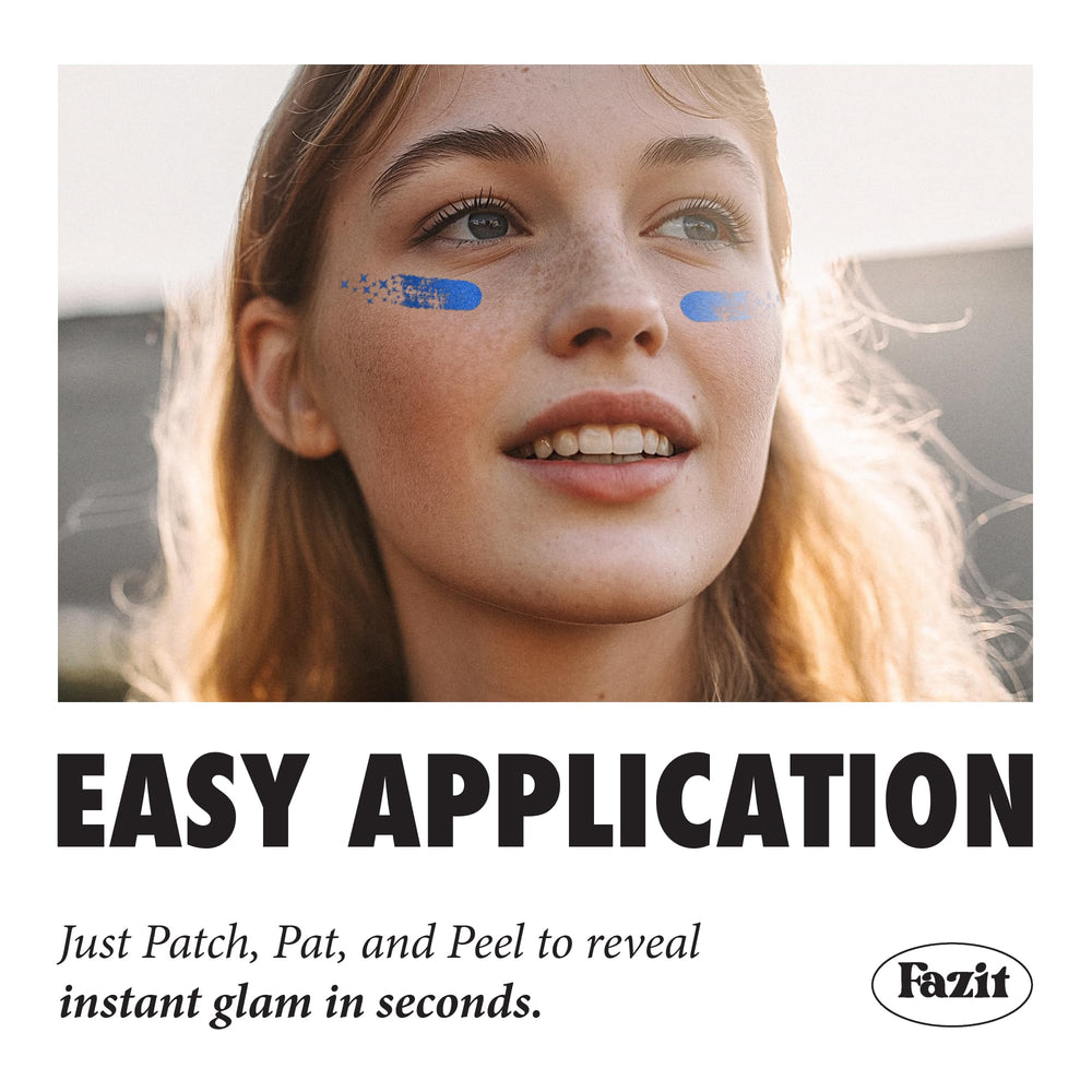 Fazit makeup patches easy application for quick blue speckles glam