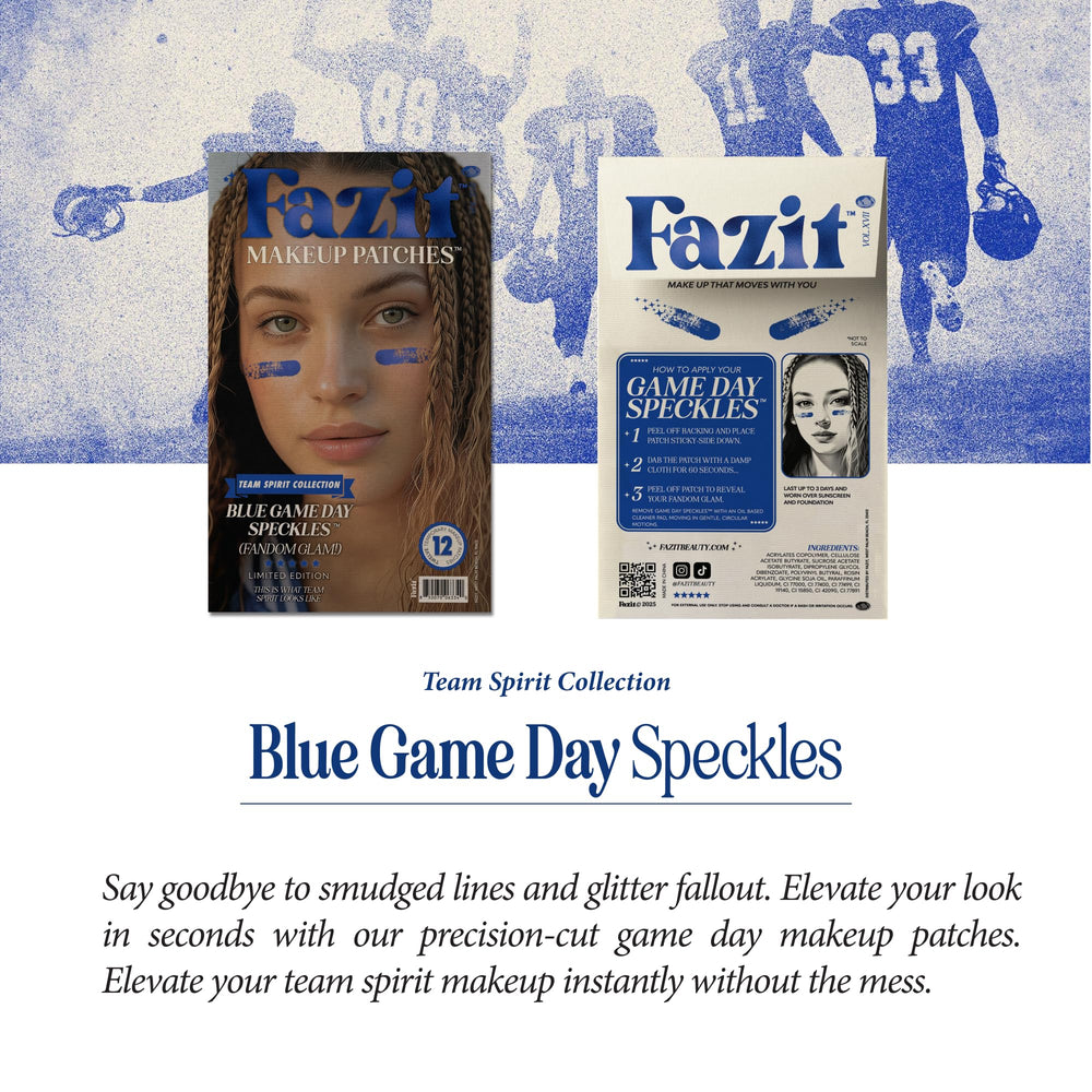 Fazit makeup patches blue speckles deliver a long-lasting sparkle finish