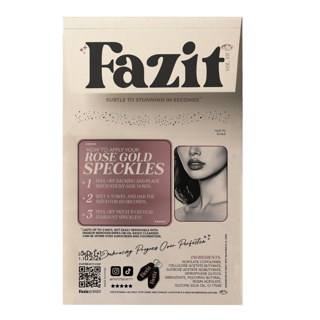 Fazit makeup patches closeup glitter speckles sparkle across skin