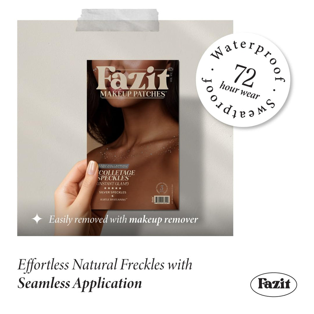 Fazit closeup glitter patch showing vivid sparkle for glam looks.