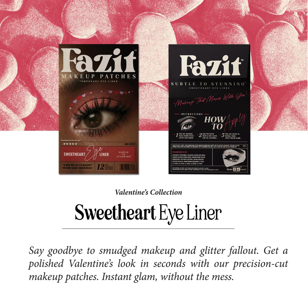 Fazit Sweetheart Wing Eyes patches are easy to apply with quick wet dab removal.