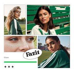 Fazit patches shown as festival-ready glam with green speckles