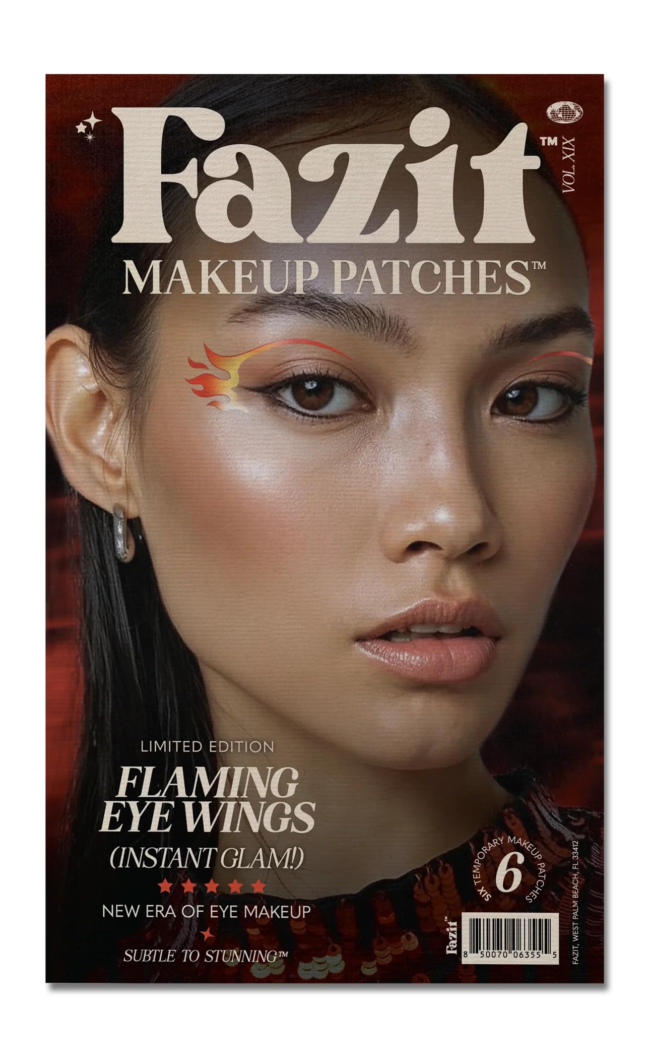 Fazit makeup patches with flaming eye speckles for a bold, shimmering festival look